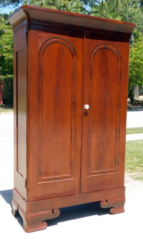 Petite Mahogany Empire Wardrobe Armoire circa1840 Cover