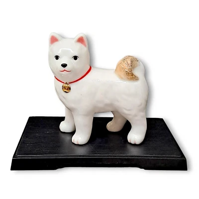 Japanese HACHIKO Shiba Inu Dog Zodiac Ceramic Lucky Charm Okimono Art Decor D23 - Image 1 of 4