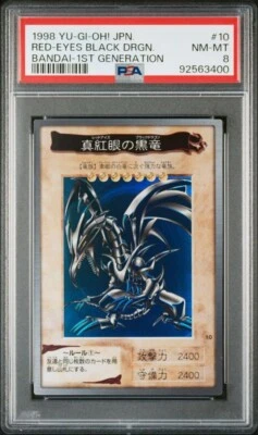 PSA 8 Red Eyes Black Dragon Bandai 1st Generation 1998 Japanese Yu-Gi-Oh Card - Image 1 of 2