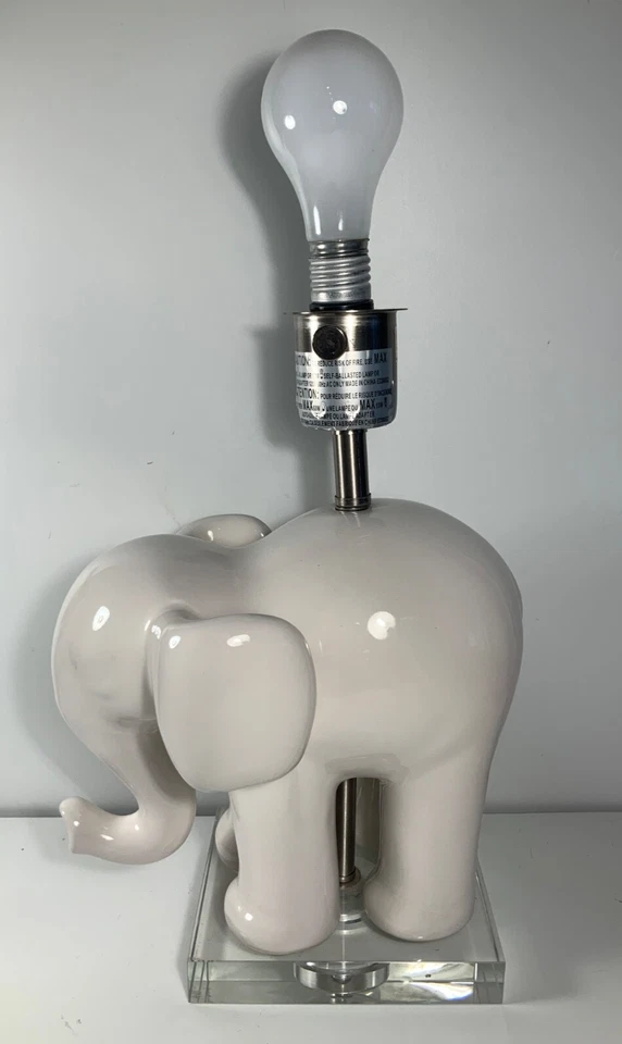 Pottery Barn Kids Ceramic & Glass Elephant Lamp 12.5 in. - Image 1 of 4