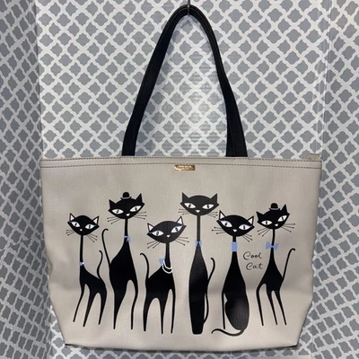 Bolso Cartera Kate Spade Grande Jazz Things Up Cool Cat Kitty Francis Nuevo sin Etiquetas Foto 1 de 4