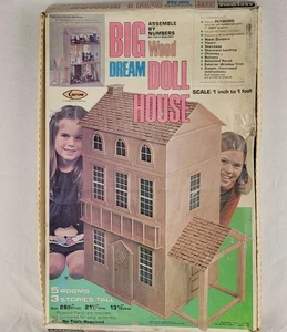 Casa de muñecas Big Wood Dream vintage flecha artesanía 1978 caja original completa - Imagen 1 de 18