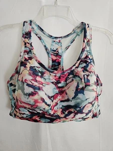 Avia Damen Sport BH L 12-14 Mehrfarbig Abstrakt Racerback Activewear - Bild 1 von 3