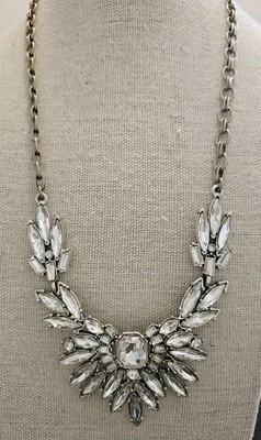 Banana Republic  Crystal Feather Brasstone Statement NECKLACE - Image 1 of 4