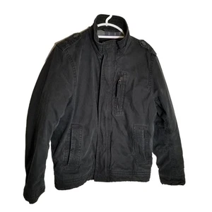 American Eagle Chore Jacke Herren Medium Utility Workwear Flanell gefüttert schwarz - Bild 1 von 11