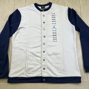Jordan Jumpman Jacket Mens Medium White Navy Blue Dri-Fit Basketball Nike AH1549 - Picture 1 of 10