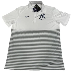 Herren New York Yankees Nike MLB Streifen weiß Polo Größe Lg Neu mit Etikett leicht - Bild 1 von 13
