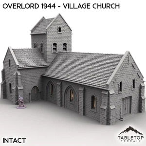 Overlord 1944 - Village Church - WWII Wargame Tabletop Terrain - Imagen 1 de 10