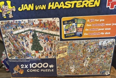 Rompecabezas Jan Van Haasteren Christmas MALL, BLACK FRIDAY 2 x 1000 piezas #19098 Foto 1 de 4