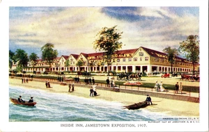 1907 Jamestown Exposition Postcard Inside Inn Divided Posted Souvenir Card - Picture 1 of 2