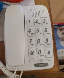 Téléphone à gros bouton pour seniors sonnerie forte cordons de composition à une touche inclus - Photo 1/15