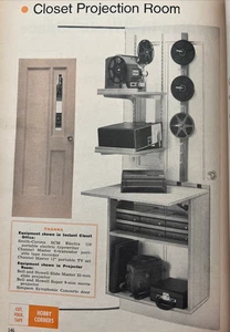 Closet Projection Movie Room 1961 HowTo Build PLAN Hidden Closet Instant Office - Picture 1 of 1