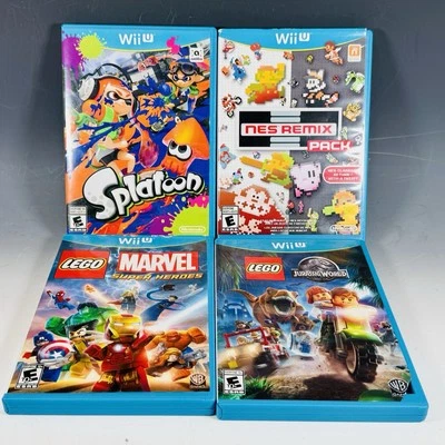 Lote de juegos Wii U Splatoon NES Remix Pack Lego Jurassic Park y Marvel Super Heroes  Foto 1 de 4