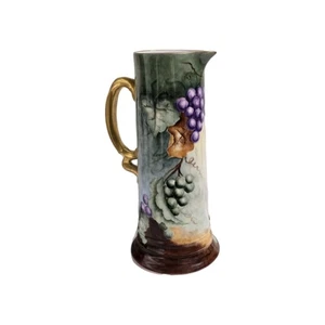 Antiker Royal Bavaria Porzellan Krug handbemalt florale Trauben - Bild 1 von 14