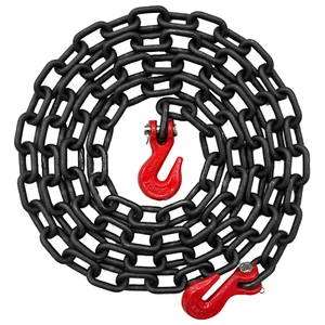 Cadena de remolque de carpeta de transporte Falcon Cargo 1/4" X 10' G80 3.500 libras ganchos de agarre - Imagen 1 de 6