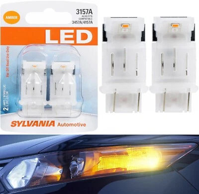 Sylvania LED Light 3157 Amber Orange Two Bulbs Front Turn Signal Upgrade EO - Image 1 of 4