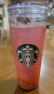 Starbucks Venti Cup Tumbler Liquid Pink Glitter CONFETTI 24Oz - Picture 1 of 4