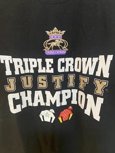 Kentucky Derby Triple Crown 2018 Justify Champion Gildan T-Shirt Size Large NWT - Picture 1 of 9