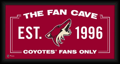 Arizona Coyotes Framed 10" x 20" Fan Cave Collage Cover