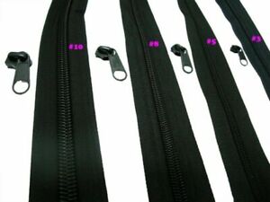 Size  #8 #10 Continuous Coil Zip Chain NYLON Zipper Fastener 1 2 5 or 10m