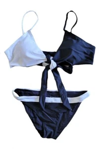 NEW Diane Von Furstenberg Women's Colorblock 2-piece bikini set swimsuit Size L - Picture 1 of 7
