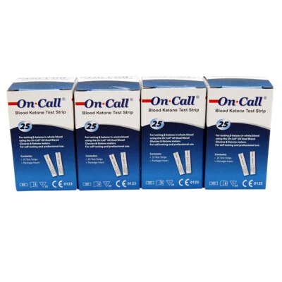 100 On Call Blood Ketone Test Strips for the On Call GK Glucose Ketone Meter