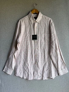 W.H Belk Sportswear Shirt Mens Large Plaid 100% Linen NWT - Picture 1 of 14
