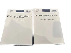 New, Donna Karan All Sheer Off Black Pantyhose 224 Sz med 2 Pairs Fast Ship! M - Picture 1 of 5