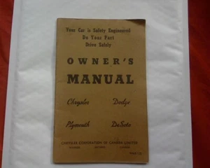 Dodge D34 D35 D36 De Soto S14 Plymouth P19 P20  Chrysler C48 owners manual book - Imagen 1 de 8