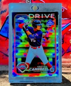 KRISTIAN CAMPBELL ROOKIE REFRACTOR Chrome Topps Holo Non Auto - RED SOX - Picture 1 of 5