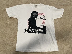 Vintage 80s Retro Neil Young Solo Tour Concert Merch Mens T-Shirt 1989 Large Top - Picture 1 of 10