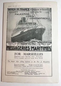 MESSAGERIES MARÍTIMES ~ anuncio de crucero de la década de 1930 - Imagen 1 de 1