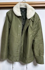 APC Blouson Deck Jacket Khaki Size XS Boa Quilted Unisex From Japan y3775 - Picture 1 of 5