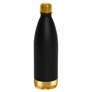 Botella de agua de acero aislada al vacío de doble pared 1000 ml frasco térmico - negro - Imagen 1 de 14