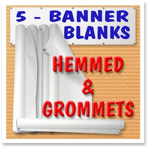 5er-Pack - 3' x 10' weiß gesäumt mit Tüllen 10oz. Leere Banner - Bild 1 von 1