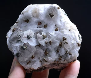 284g Natural Rare Fish Scaly Calcite & 7Colored Pyrite Mineral Specimen/China - Picture 1 of 12