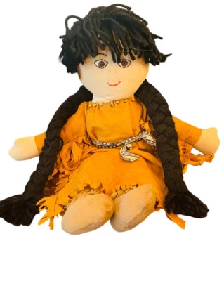 老式18英寸P10毛绒美国原住民女孩娃娃 — 第 1/4 张图片