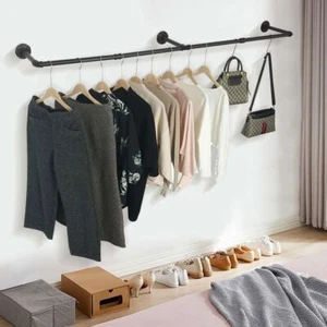 Garderobenstange Kleiderstange Wandgarderoben Kleidergestell Kleiderständer Wand - Bild 1 von 19