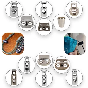 Tapones de cable extremos de bloqueo cuerda de resorte palanca orificio simple y doble para bolsas tiendas de campaña - Imagen 1 de 49