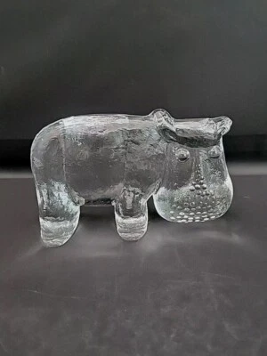 Pisapapeles Kosta Boda hipopótamo animales zoológico arte vidrio hipopótamo Bertil Vallien  Foto 1 de 4