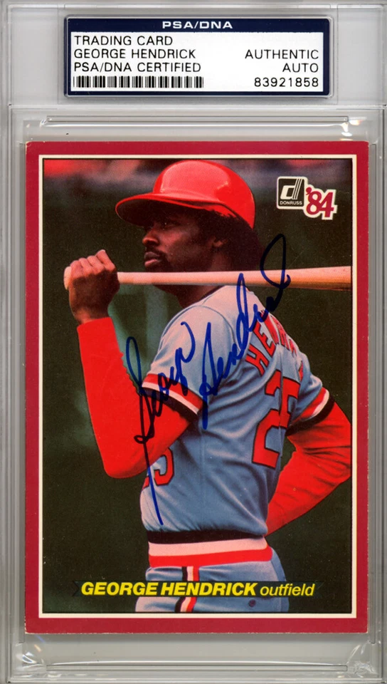 George Hendrick Autographed Signed 1984 Donruss Action All Card PSA 83921858 - Image 1 of 1