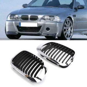 Grill Kühlergrill Nieren Schwarz+Chrom Für BMW 3er E46 Coupe & Cabriolet 99-03 - Picture 1 of 7