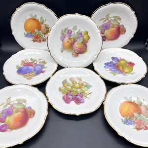 Juego de 8 1945 Schumann Arzberg 7,5" Ensalada Plato Fruta Set Uvas Peras Alemania - Imagen 1 de 12