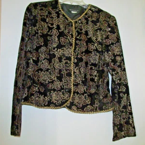 In Group Ltd Damen Bolero Jacke Blazer Größe 8 Schwarz Samt mit Goldkordel - Bild 1 von 4