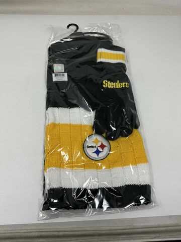 Pittsburgh Steelers NFL Knit Scarf and Gloves Gift set -Officially Licensed Cover