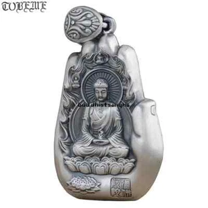 999 Plata Ocho Buda Estatua Amuleto Plata Pura Buda Buda Buda Estatua Colgante - Imagen 1 de 4