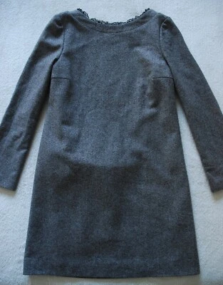 Vestido corto rojo Valentino mezcla de lana gris línea A sin espalda y lazo IT40 8/10 Foto 1 de 4