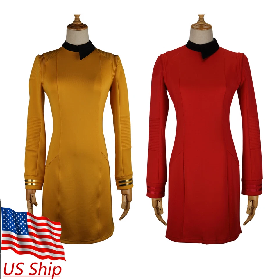 Juego de prendedores de vestido dorado rojo para mujer Discovery Season 2 Starfleet Engineering Foto 1 de 4