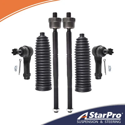6pcs Front Tie Rod Kit with Rack Pinion Boots For 4WD Ford F-150 Lincoln Mark LT — 第 1/4 张图片