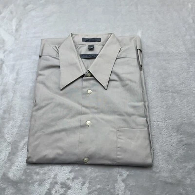 Geoffrey Beene Shirt Mens Large L Light Gray Solid Long Sleeve Casual Dress - Image 1 of 4